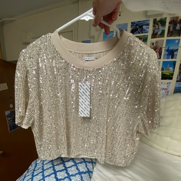 Urban Outfitters Tops - Urban Outfitters West Sequin Cropped Tee